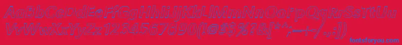 GroteskouItalic Font – Blue Fonts on Red Background