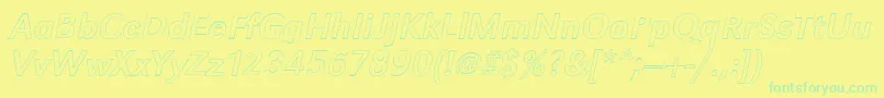 GroteskouItalic Font – Green Fonts on Yellow Background