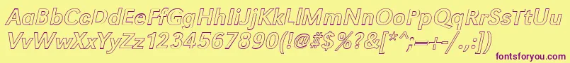 GroteskouItalic Font – Purple Fonts on Yellow Background