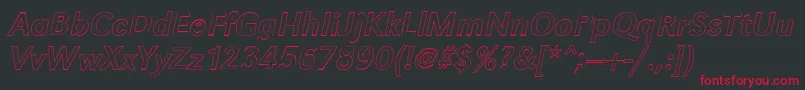 GroteskouItalic Font – Red Fonts on Black Background