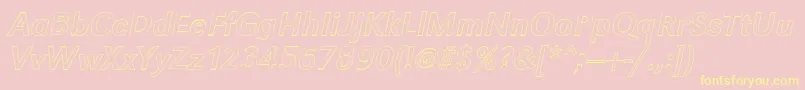 GroteskouItalic Font – Yellow Fonts on Pink Background