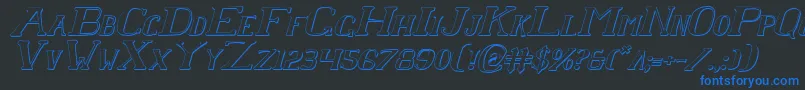 ChardinDoihleShadowItalic Font – Blue Fonts on Black Background