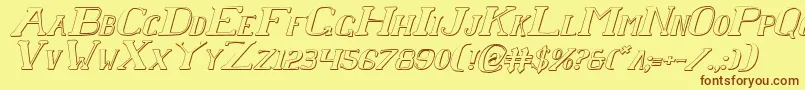 ChardinDoihleShadowItalic Font – Brown Fonts on Yellow Background