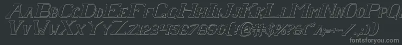 ChardinDoihleShadowItalic-Schriftart – Graue Schriften auf schwarzem Hintergrund
