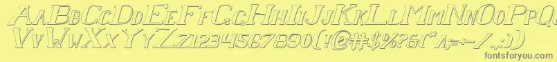 ChardinDoihleShadowItalic Font – Gray Fonts on Yellow Background