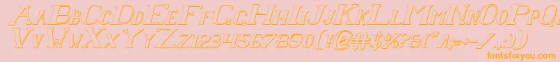 ChardinDoihleShadowItalic Font – Orange Fonts on Pink Background