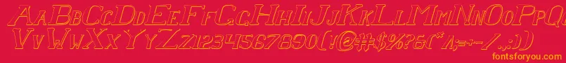 ChardinDoihleShadowItalic Font – Orange Fonts on Red Background