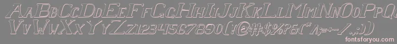 ChardinDoihleShadowItalic-Schriftart – Rosa Schriften auf grauem Hintergrund