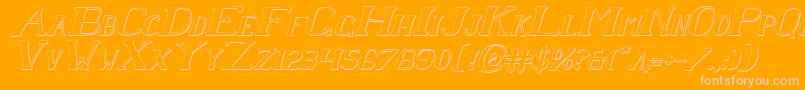 ChardinDoihleShadowItalic Font – Pink Fonts on Orange Background