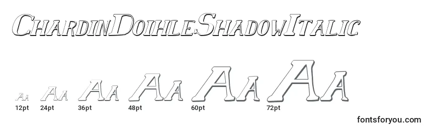 Размеры шрифта ChardinDoihleShadowItalic