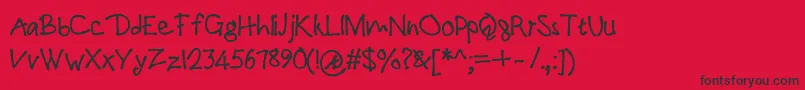 フォントPaulmaulBold – 赤い背景に黒い文字