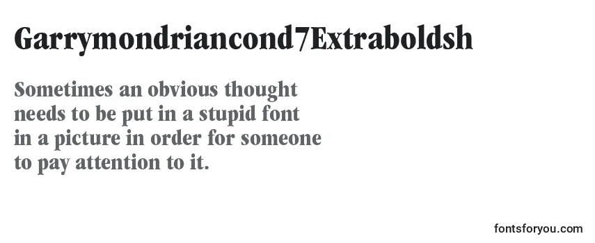 Review of the Garrymondriancond7Extraboldsh Font