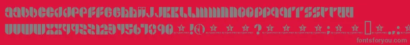 Fonte Bside – fontes cinzas em um fundo vermelho