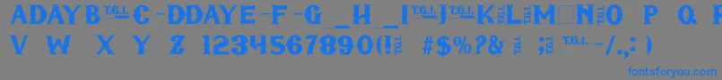 フォントTgifriday – 灰色の背景に青い文字