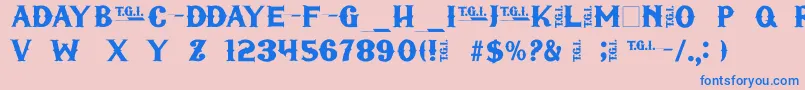 フォントTgifriday – ピンクの背景に青い文字