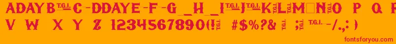 フォントTgifriday – オレンジの背景に赤い文字