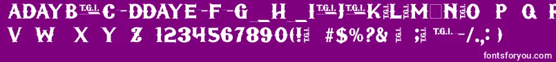 フォントTgifriday – 紫の背景に白い文字