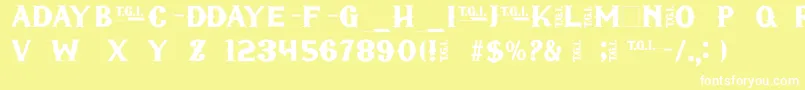 フォントTgifriday – 黄色い背景に白い文字