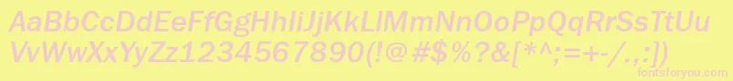 FranklingothmediumattItalic Font – Pink Fonts on Yellow Background