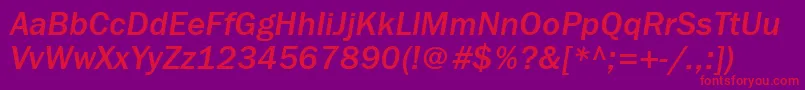 FranklingothmediumattItalic Font – Red Fonts on Purple Background
