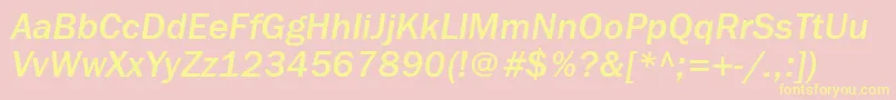 FranklingothmediumattItalic Font – Yellow Fonts on Pink Background