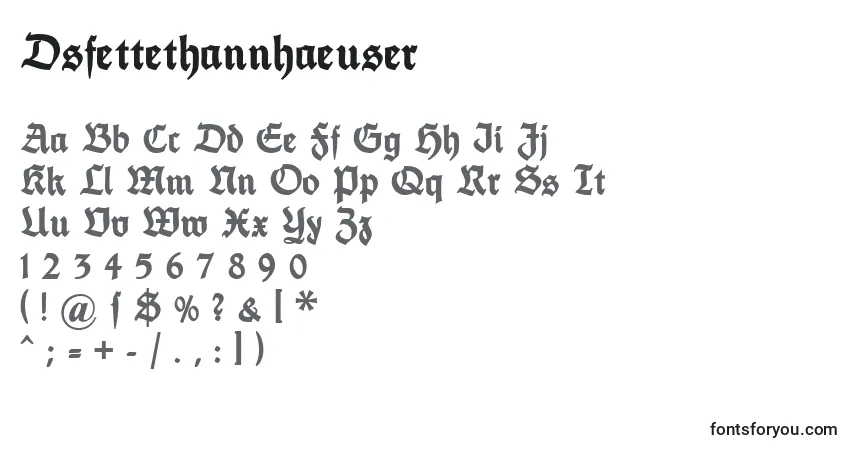 Police Dsfettethannhaeuser - Alphabet, Chiffres, Caractères Spéciaux