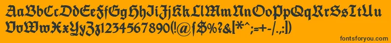 Шрифт Dsfettethannhaeuser – чёрные шрифты на оранжевом фоне
