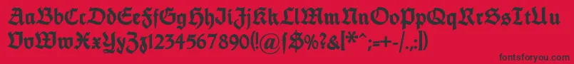 Dsfettethannhaeuser-fontti – mustat fontit punaisella taustalla