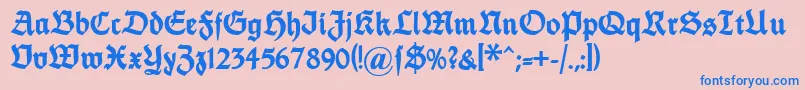 Шрифт Dsfettethannhaeuser – синие шрифты на розовом фоне