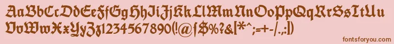 Шрифт Dsfettethannhaeuser – коричневые шрифты на розовом фоне