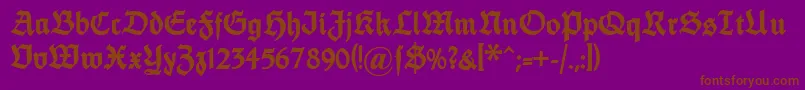 フォントDsfettethannhaeuser – 紫色の背景に茶色のフォント