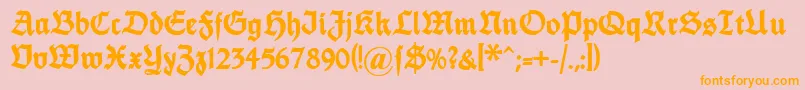 Шрифт Dsfettethannhaeuser – оранжевые шрифты на розовом фоне