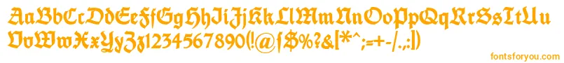 Dsfettethannhaeuser-Schriftart – Orangefarbene Schriften auf weißem Hintergrund