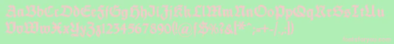 Шрифт Dsfettethannhaeuser – розовые шрифты на зелёном фоне