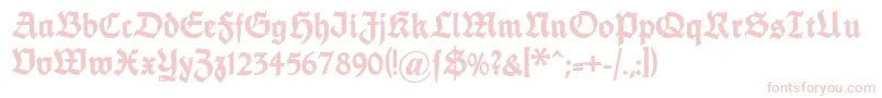 Шрифт Dsfettethannhaeuser – розовые шрифты на белом фоне