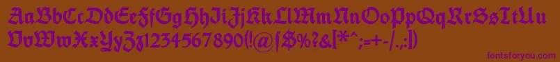 Dsfettethannhaeuser-Schriftart – Violette Schriften auf braunem Hintergrund