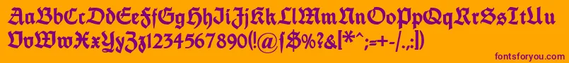 Dsfettethannhaeuser Font – Purple Fonts on Orange Background