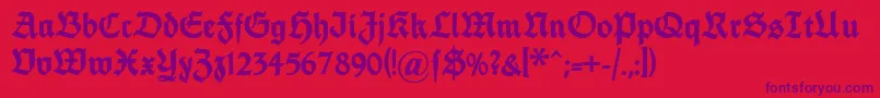 Шрифт Dsfettethannhaeuser – фиолетовые шрифты на красном фоне