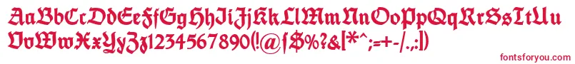 Dsfettethannhaeuser-Schriftart – Rote Schriften auf weißem Hintergrund