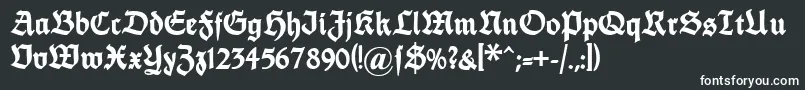 Шрифт Dsfettethannhaeuser – белые шрифты на чёрном фоне