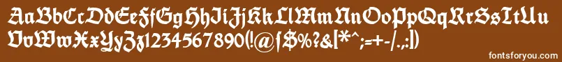 Шрифт Dsfettethannhaeuser – белые шрифты на коричневом фоне