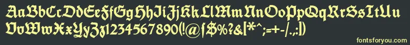 Dsfettethannhaeuser Font – Yellow Fonts on Black Background