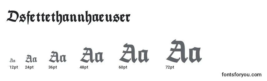 Размеры шрифта Dsfettethannhaeuser