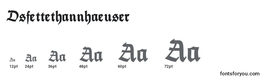 Größen der Schriftart Dsfettethannhaeuser