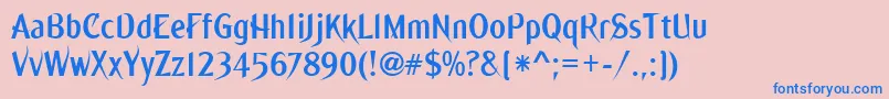 Ming ffy Font – Blue Fonts on Pink Background
