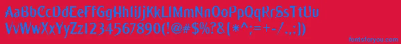 Ming ffy Font – Blue Fonts on Red Background