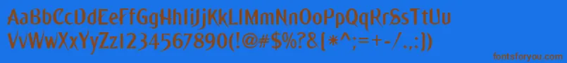 Ming ffy Font – Brown Fonts on Blue Background