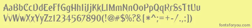 Ming ffy Font – Gray Fonts on Yellow Background