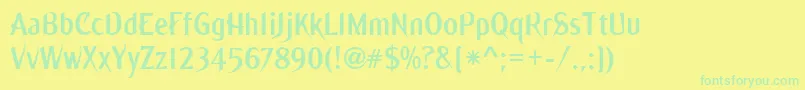 Ming ffy Font – Green Fonts on Yellow Background