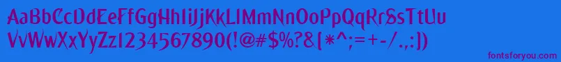 Ming ffy Font – Purple Fonts on Blue Background